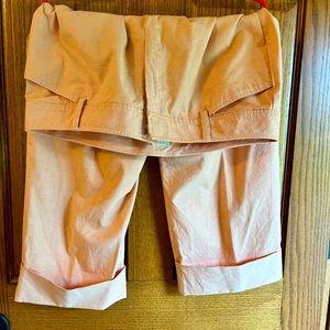 Capri Orange Chambray Liz Claiborne Size 16 Cuffs Pockets Zip